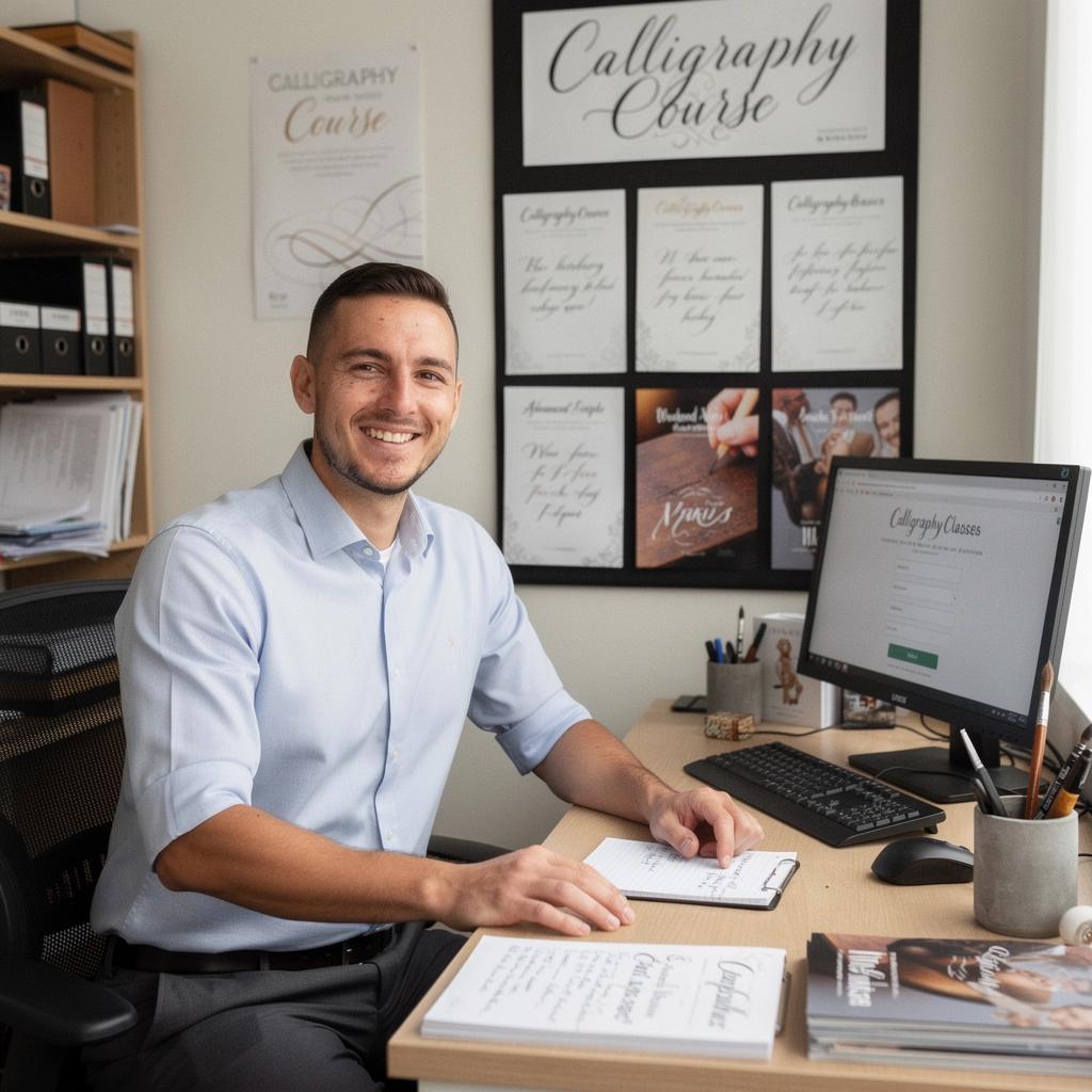 Ein fertiggestelltes Kunstwerk in moderner Kalligrafie mit Blumenmotiven.